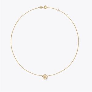 Tory Burch Kira Mother-of-Pearl Flower Pendant Necklace